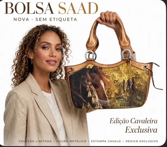 ? BOLSA SAAD - EDIÇÃO CAVALEIRA ? NOVA SEM ETIQUETA - (ORIGINAL) Coleção Limitada!