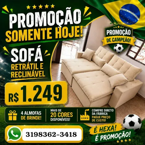 SOFÁ RETRÁTIL E RECLINÁVEL NORUEGA