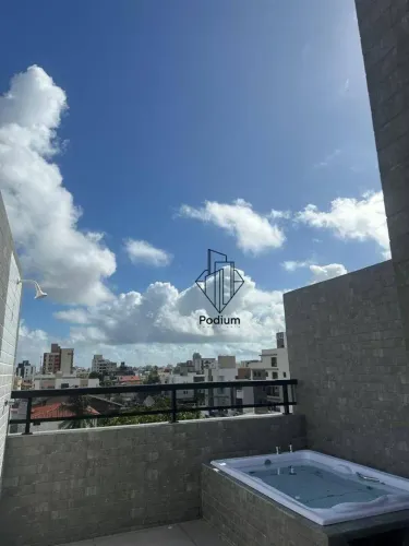 Cobertura duplex com jacuzzi e área gourmet a 400m da praia do Bessa - CO0341.