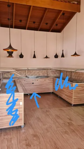 BALCÃO SELF SERVICE C PISTA AQUECIDA À GÁS EM  MDF