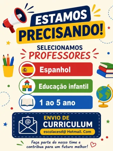 Vaga de emprego para professores