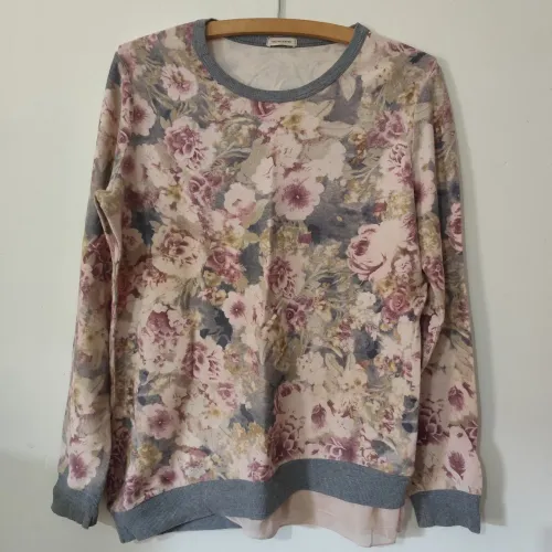 Blusa Floral Intimissimi Manga Longa M Romance