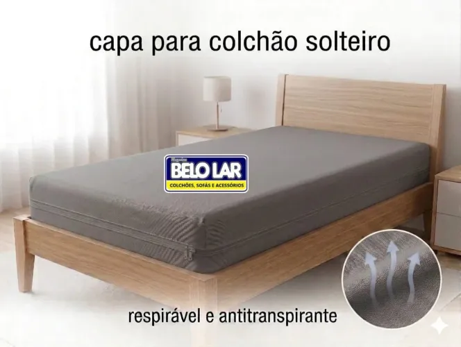 Capa para Colchão Titânio Solteiro cor Cinza
