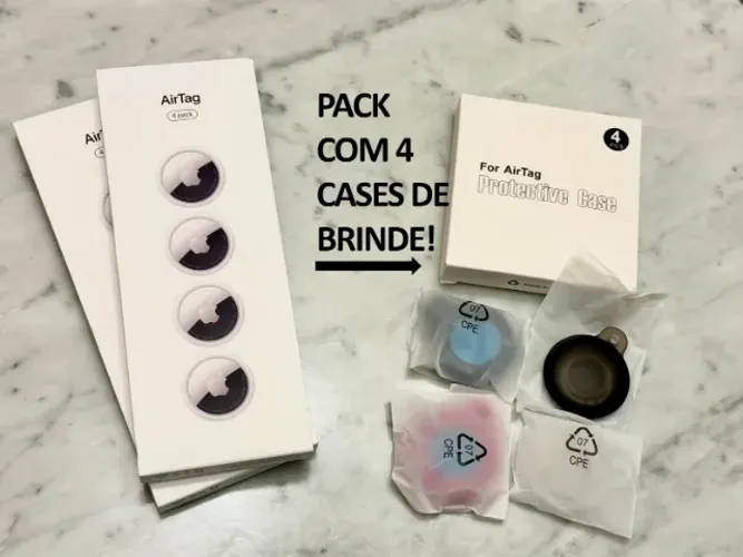 Apple Airtag 2ª Geração LACRADO | Pack com 4 com Cases de Brinde | Entrega em Fortalez