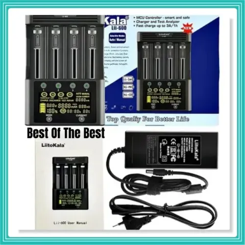 Carregador De Bateria LiitoKala Lii-600 Para Pilhas AA AAA 18650 26650 21700