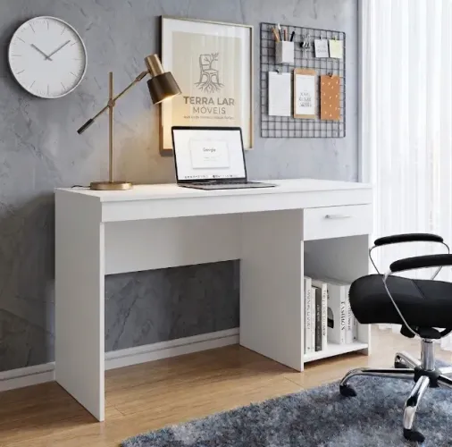 Mesa de Escritório Office 1 Gaveta NT2070 Branca - Frete Grátis