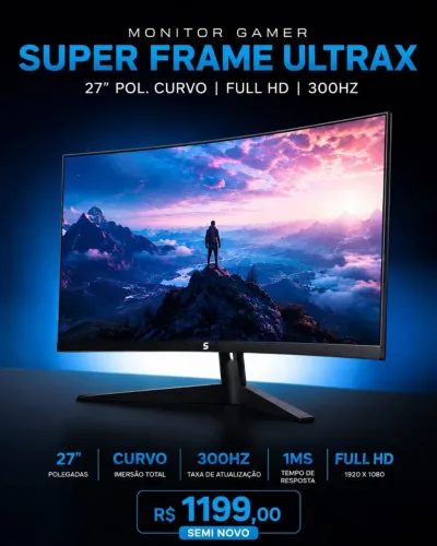 MONITOR GAMER SUPERFRAME ULTRA CURVO 27 POL