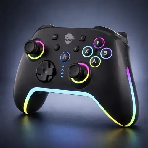 Controle Gamer Bluetooth para PC, Android e Switch Gamer Ninja Sword V2 RGB Preto