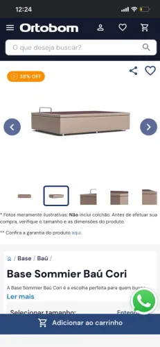 Vendo cama de solteira completa ortobom, cama baú cru com colchão de solteiro ortopédico