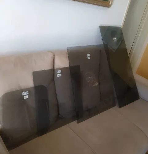Lote De Vidro Laminado Fumê, 4 peças.