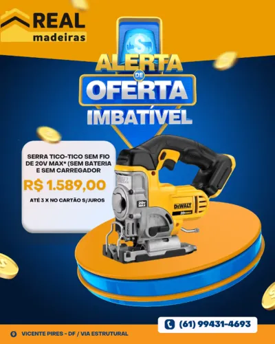 Serra Tico-Tico Sem Fio de 20V MAX* (Sem Bateria e Sem Carregador)