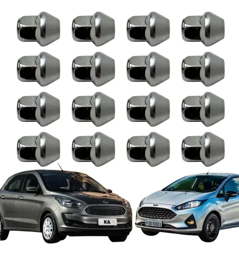 Jogo 16 Porcas Cromadas New Fiesta Ka Ecosport Glx Vinhepar