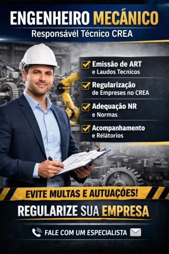 Engenheiro Mecânico - Responsável Técnico p/ CREA (ART e Regularização) AVCB CLCB