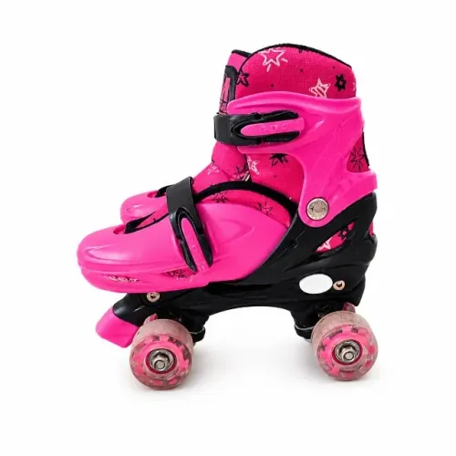 Patins Roller 4 Rodas Infantil Com Proteção Feminina - Dm Radical