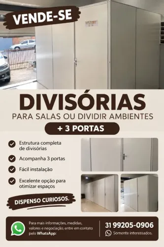 Divisórias de eucatex com estrutura e porta semi novas