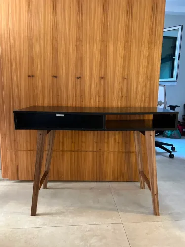 mesa de escritório preta 120x45 cm