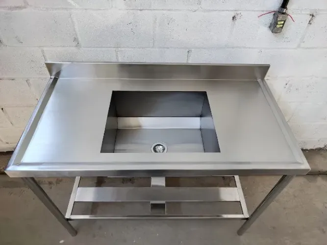 Pia Inox 1,10m Cuba 50x40 Cozinha Industrial (Linha Premium)