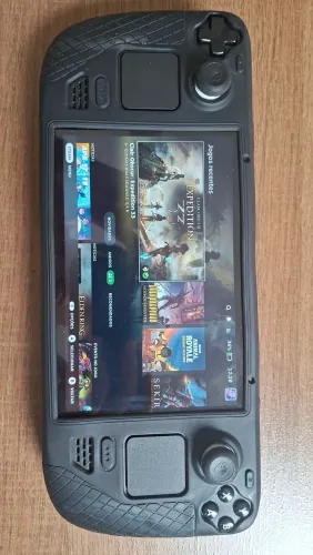 Steam Deck Usado, 256gb + Cartão SD 64gb. Acompanha Case, 3 Pares Grip, Película e Capa