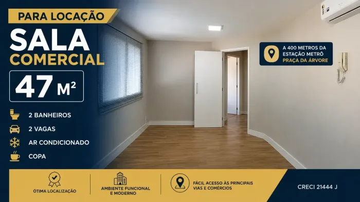 Escritório para aluguel possui 47 metros quadrados em Saúde - São Paulo - SP