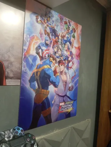 Quadro poster em MDF  Marvel vs Capcom 50x70 3mm