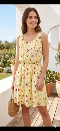 Vestido fluido floral M