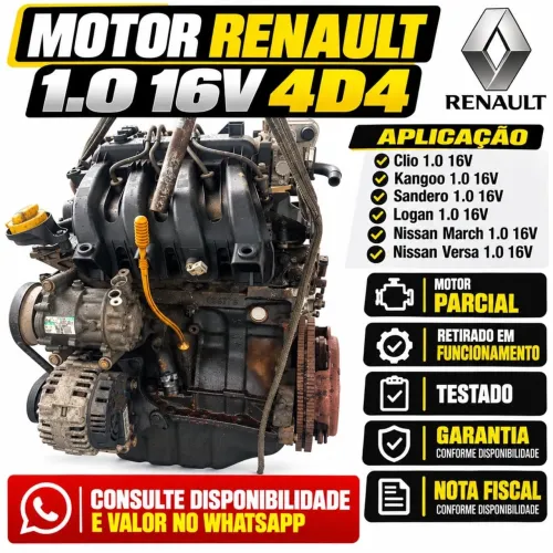 ? MOTOR RENAULT 1.0 16V Flex 4D4 À VENDA! ? ? Motor Renault 1.0 16V flex -