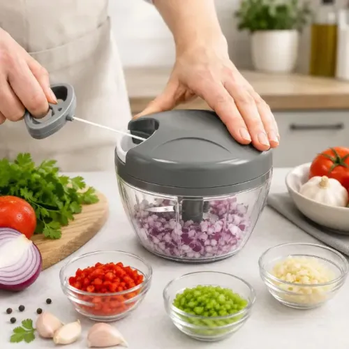 Processador De Alimentos Manual 3 Lâminas Inox 500ml