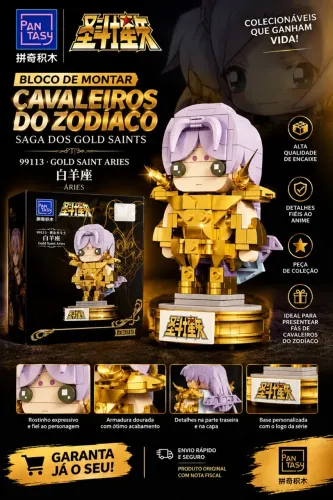 Bloco de Montar Cavaleiros do Zodíaco - Cavaleiro de Ouro de Áries | PanTasy
