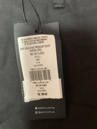 Bermuda Chino Aramis Nova Na Etiqueta Tam 40