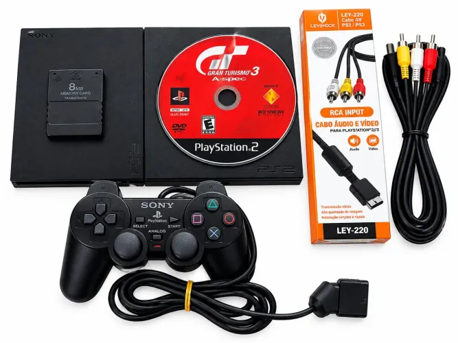 Console Sony Playstation 2 com leitor funcionando PS2 completo