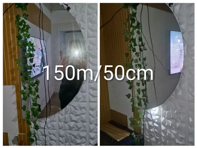 Espelho decorativo modelo meia lua com led  medida 1m /p 50