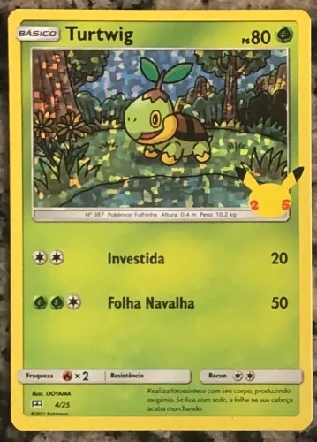 Carta Holográfica Pokemon TCG Coleção McLanche Feliz 25 Anos - Turtwig
