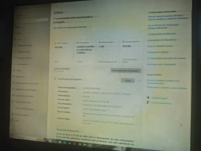 VENDO PC EM ÓTIMO ESTADO 8GB DE RAM 1TB DE ARMAZENAMENTO PLACA DE VÍDEO 2GB 