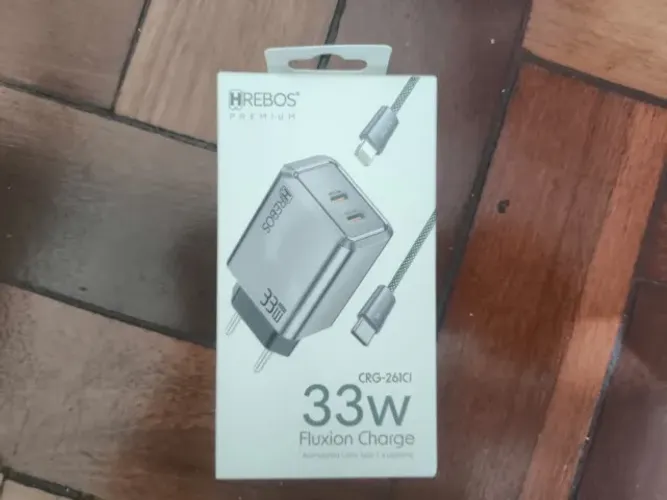 Carregador Hrebos Crg-261 Fluxioncharge 33w Gan Dual Usb-c