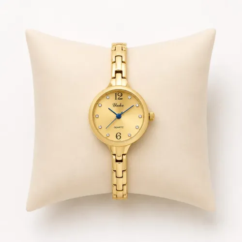 Relógio Feminino Dourado Pulseira Aço Quartz Elegante Fashion Casual Luxo