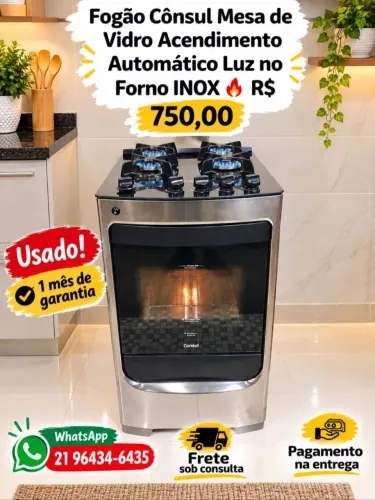 Semi-novo! Fogão Cônsul acendimento automático