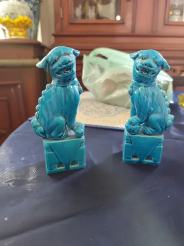 Conjunto cães azul chinês