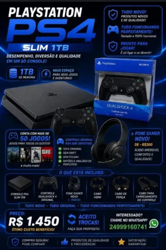 VENDO CONSOLE PS4 NOVO