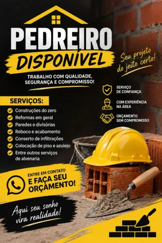 Pedreiro disponível!