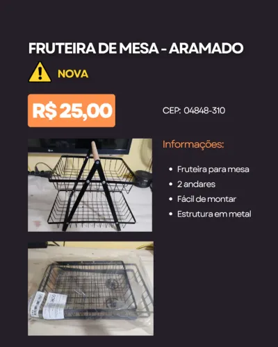 Fruteira de mesa de dois andares - Aramado