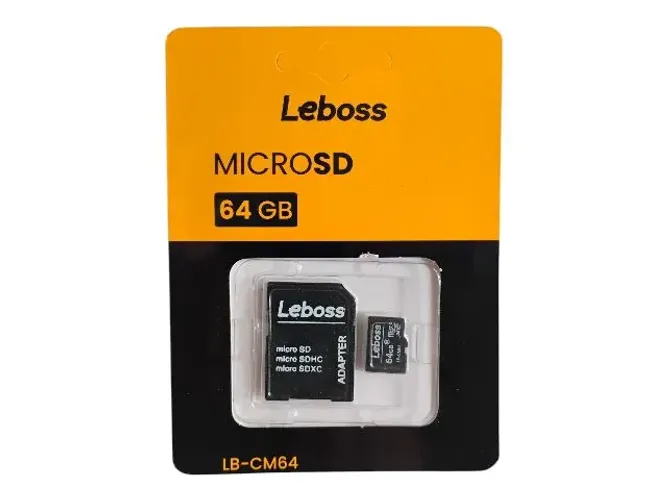 Cartão de Memória MicroSD 64GB Leboss (Com Adaptador)