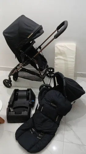 Carrinho de bebê 3 em 1 Moisés Bebê conforto travel system