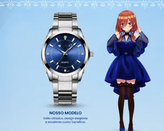 Relogio Miku Nakano The Quintessential Quintuplets Unissex