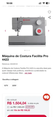Máquina de costura SINGER