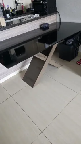 PROMOÇÃO !!!Mesa de jantar 2 metros preta de madeira