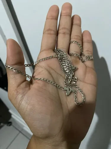cordão de prata 3mm 70cm