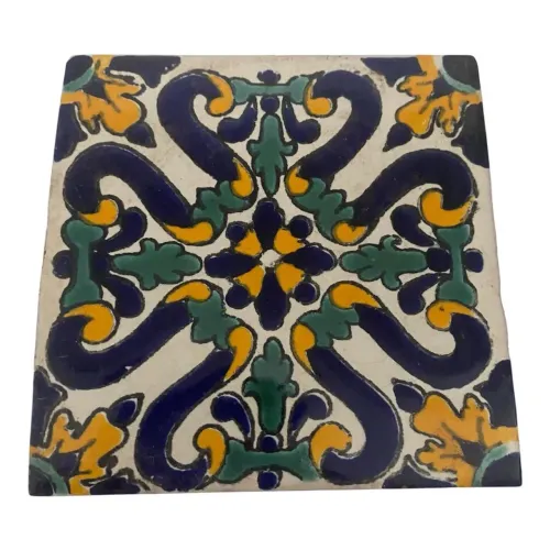 Kit com 8 azulejos decorativos mexicanos originais 10 x 10 cm