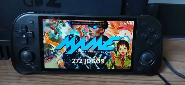 Vídeo game portátil Powkiddy RGB10 com 64gb jogos retro