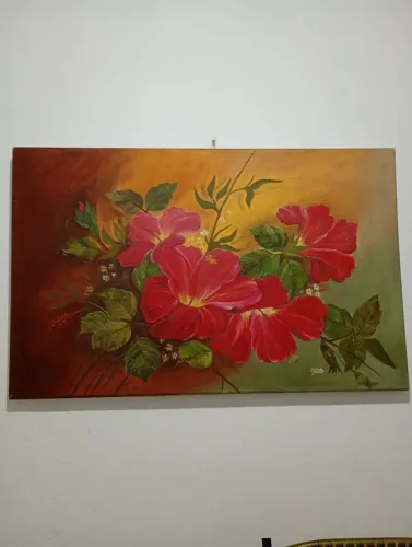 Quadro de tela pintado a mão.lindo