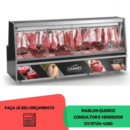 Balcão de Açougue 3 Metros Preto Gelopar 220v Novo